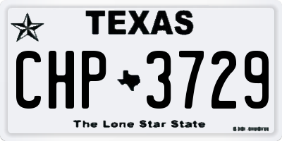 TX license plate CHP3729