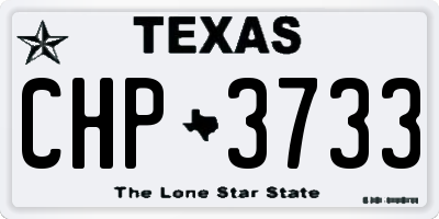 TX license plate CHP3733