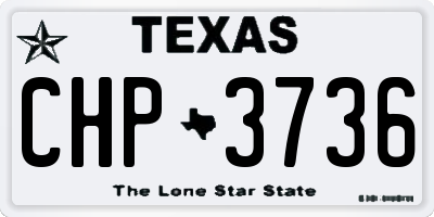 TX license plate CHP3736