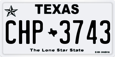 TX license plate CHP3743
