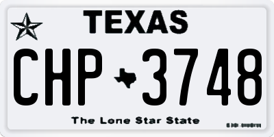 TX license plate CHP3748
