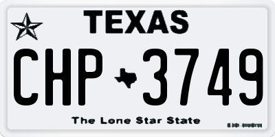 TX license plate CHP3749