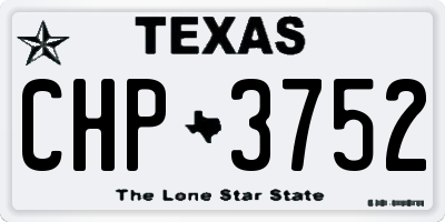 TX license plate CHP3752