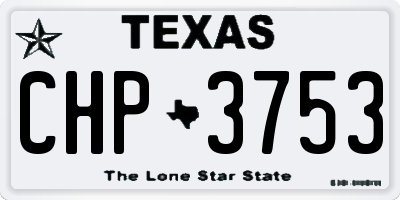 TX license plate CHP3753