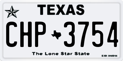 TX license plate CHP3754