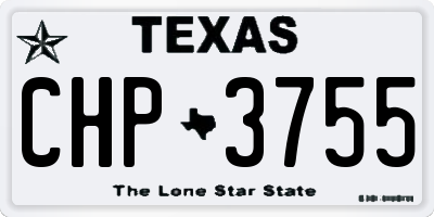 TX license plate CHP3755