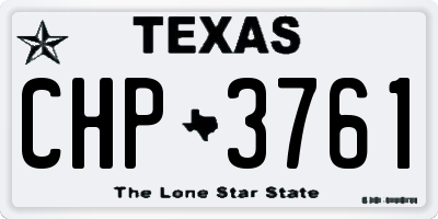 TX license plate CHP3761