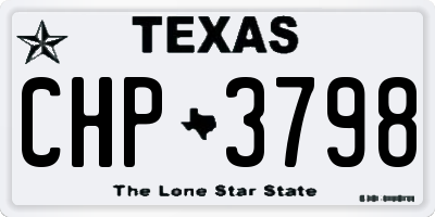 TX license plate CHP3798