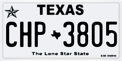TX license plate CHP3805