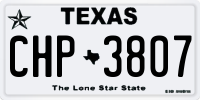 TX license plate CHP3807
