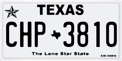 TX license plate CHP3810