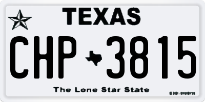 TX license plate CHP3815