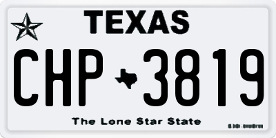 TX license plate CHP3819