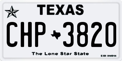 TX license plate CHP3820