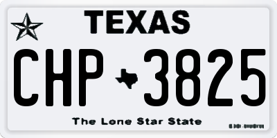 TX license plate CHP3825