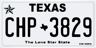 TX license plate CHP3829