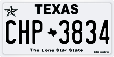 TX license plate CHP3834