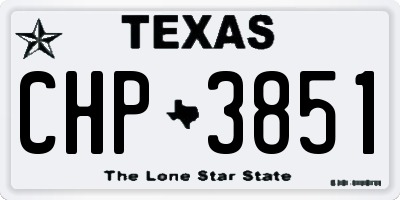 TX license plate CHP3851