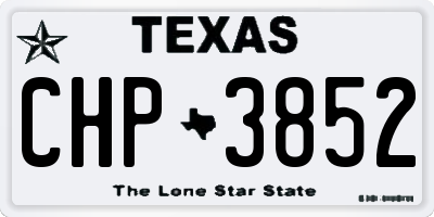 TX license plate CHP3852