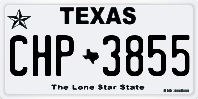 TX license plate CHP3855