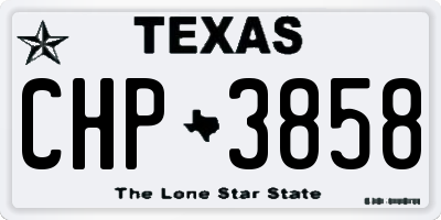 TX license plate CHP3858