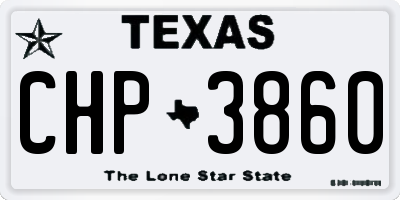 TX license plate CHP3860