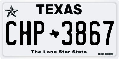 TX license plate CHP3867