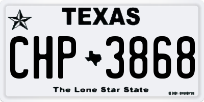 TX license plate CHP3868