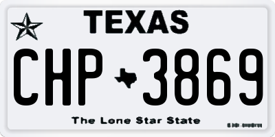 TX license plate CHP3869