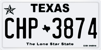 TX license plate CHP3874