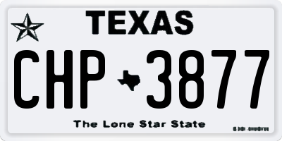 TX license plate CHP3877