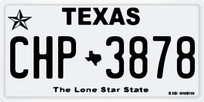 TX license plate CHP3878