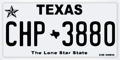 TX license plate CHP3880