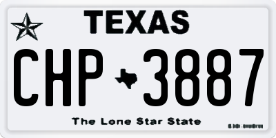 TX license plate CHP3887