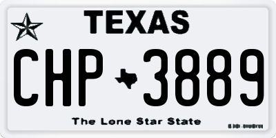 TX license plate CHP3889
