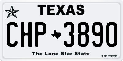 TX license plate CHP3890