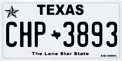 TX license plate CHP3893
