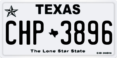 TX license plate CHP3896