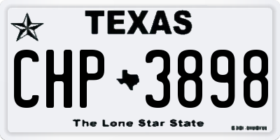 TX license plate CHP3898