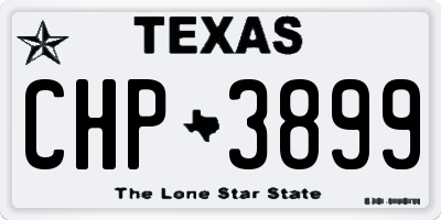 TX license plate CHP3899