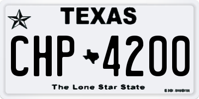 TX license plate CHP4200