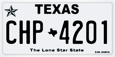 TX license plate CHP4201