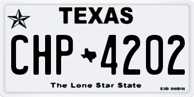 TX license plate CHP4202