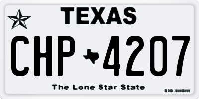 TX license plate CHP4207