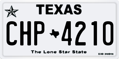 TX license plate CHP4210