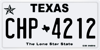 TX license plate CHP4212