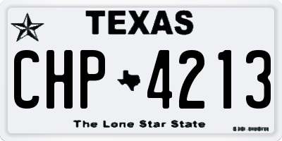 TX license plate CHP4213
