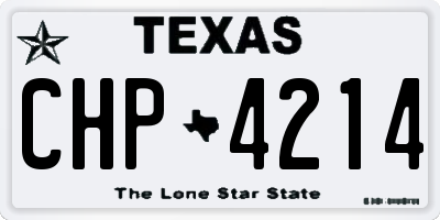 TX license plate CHP4214
