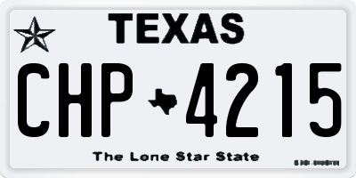 TX license plate CHP4215