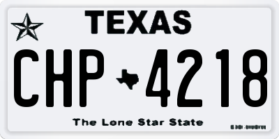 TX license plate CHP4218